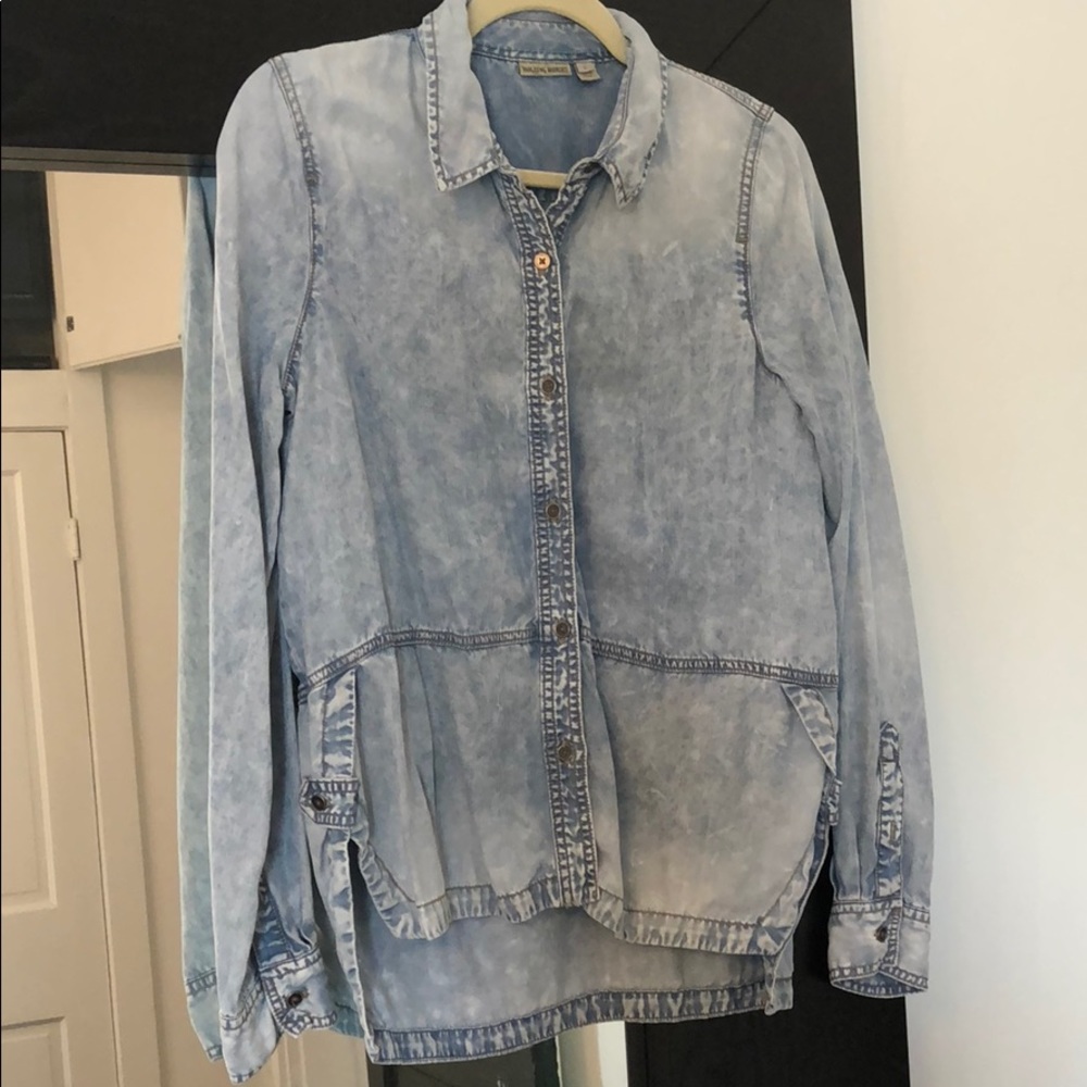 Anthropologie acid wash jean shirt